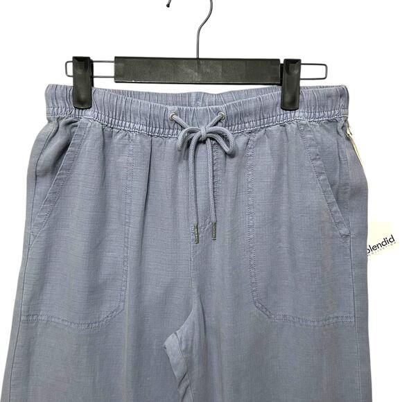 Splendid Angie Crop Wide Leg Pant NWT Women's Sz XS Light Blue Linen Breezy - Picture 7 of 9